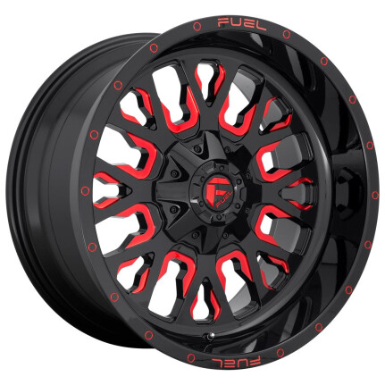 Fuel D612 Stroke Gloss Black Red Tinted Clear 10x22 6x139.7 ET-19 CB106,1 (PCD2: 6x135) 60° 10x22